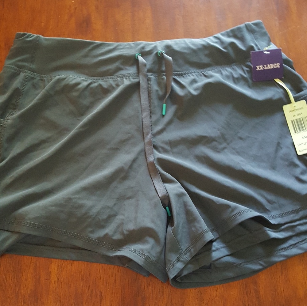 Tangerine layered running shorts